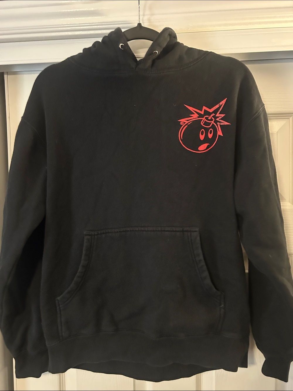 The Hundreds Black Crewneck Sweatshirt with Red Bomb Logo